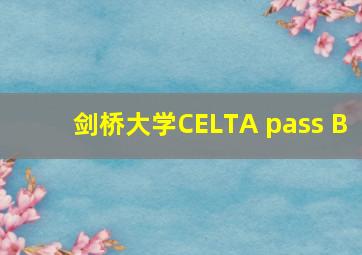 剑桥大学CELTA pass B